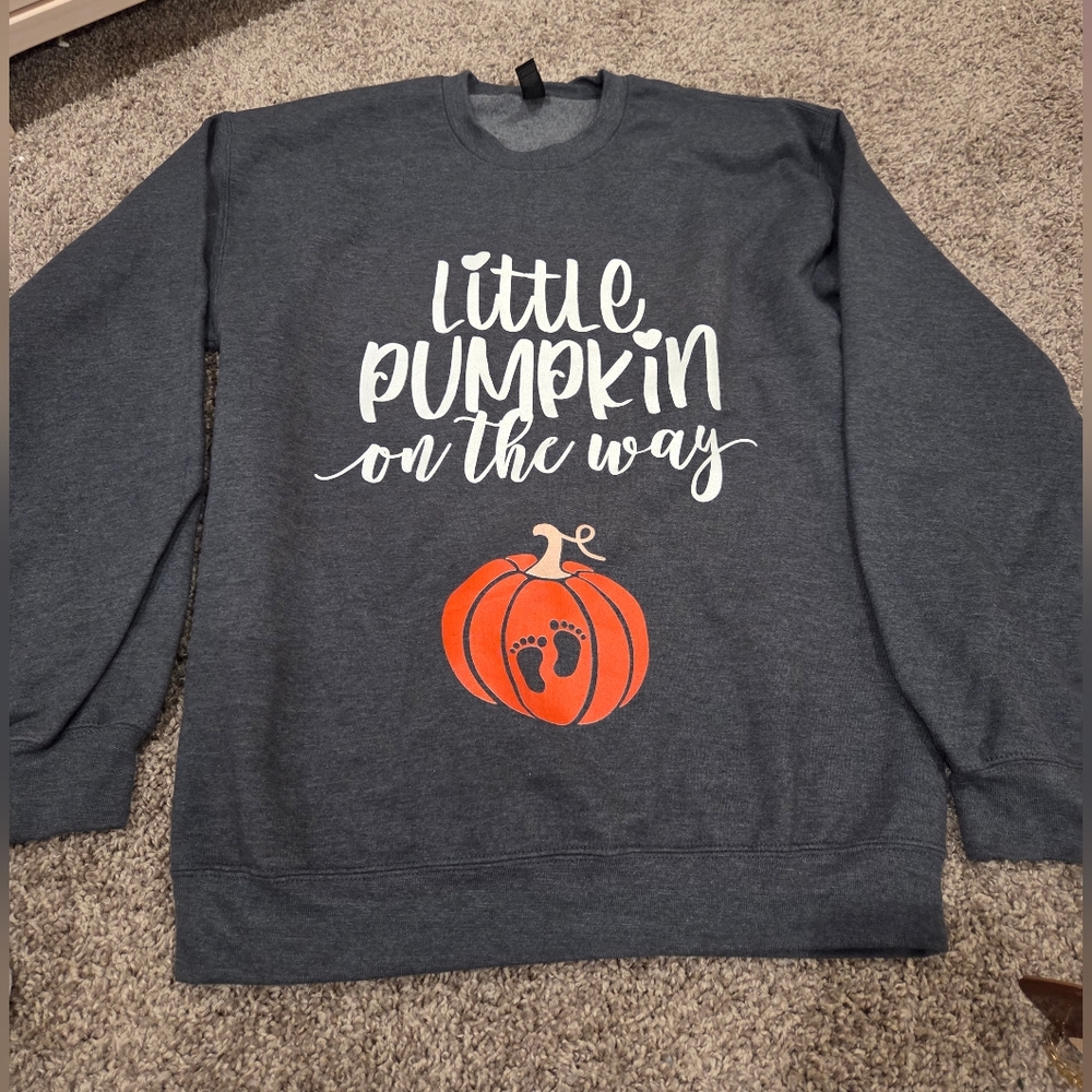 Gray 'Little Pumpkin' Maternity Sweatshirt